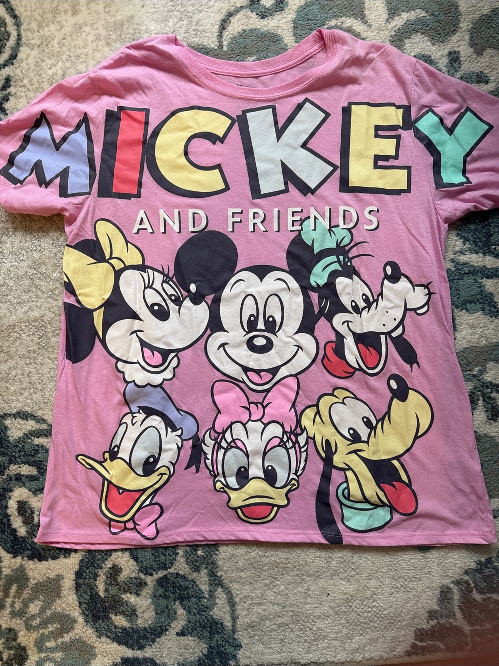 Disney Pink Mickey and Friends Colorful Character Tee